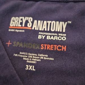 Grey's anatomy scrub top, navy blue, 3x,